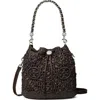 Tory Burch T Monogram Raffia Bucket Bag In Brown