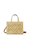 Tory Burch T Monogram Raffia Square Tote