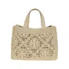 Tory Burch T Monogram Raffia Square Tote
