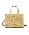 Tory Burch T Monogram Raffia Top-handle Tote