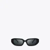 Tory Burch T Monogram Rectangle Sunglasses In Black/grey