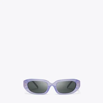 Tory Burch T Monogram Rectangle Sunglasses In Purple