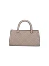 Tory Burch T Monogram Embossed Small Rectangular Tote In Beige