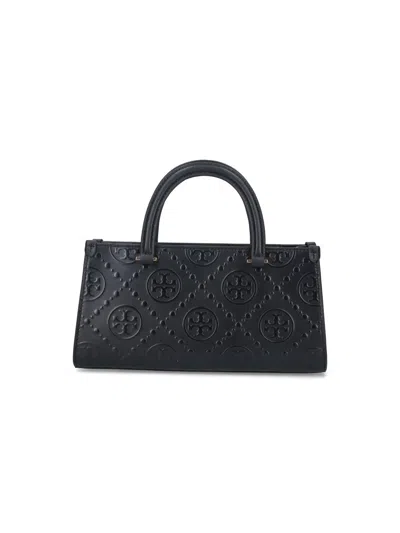 Tory Burch T Monogram Rectangular Tote Bag In Black