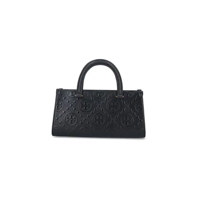 Tory Burch T Monogram Rectangular Tote Bag In Black
