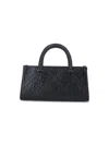 Tory Burch Small T Monogram Embossed East-west Tote Bag In Black  