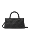 Tory Burch T Monogram Embossed Small Tote Black In Black
