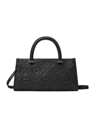 Tory Burch T Monogram Rectangular Tote In Black