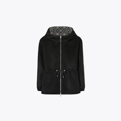 Tory Burch T Monogram Reversible Jacquard Anorak In Black