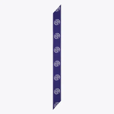 Tory Burch Medallion Logo Ribbon Silk Tie