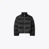 Tory Burch T Monogram Satin Puffer Jacket In Black
