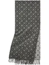 Tory Burch T Monogram Scarf In Black