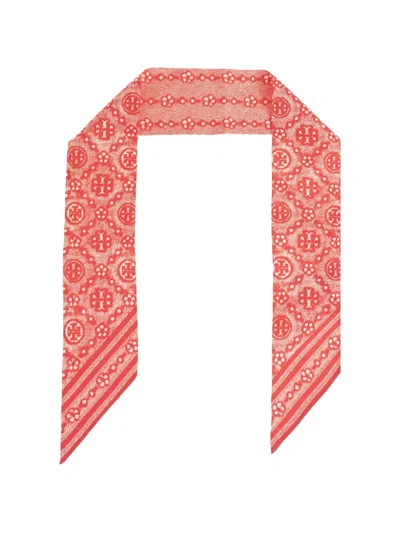 Tory Burch T-monogram Scarf In Gold
