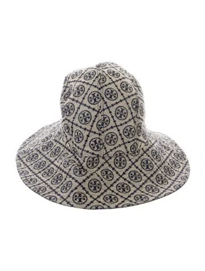 Pre-owned Tory Burch T Monogram Short-brim Bucket Hat