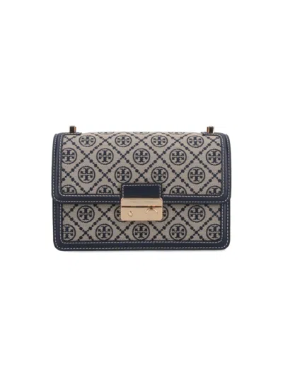 Tory Burch T Monogram' Shoulder Bag – Beige/blue