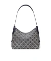 Tory Burch Shoulder Bag With Adaptable Strap And Logo Pattern In Blue