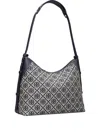 Tory Burch Shoulder Bag With Adaptable Strap And Logo Pattern In Blue