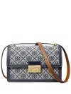 Tory Burch T Monogram Convertible Shoulder Bag In Blue