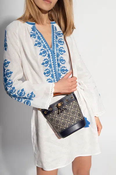 Tory Burch 't Monogram' Shoulder Bag In Navy Blue