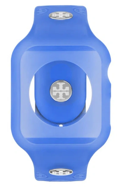 Tory Burch T Monogram Silicone Apple Watch® Watchband, 41mm In Blue