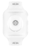 Tory Burch Women's The T Monogram White Silicone Strap For Apple Watch 41mm