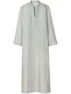 Tory Burch T-monogram Silk Kaftan In Grey