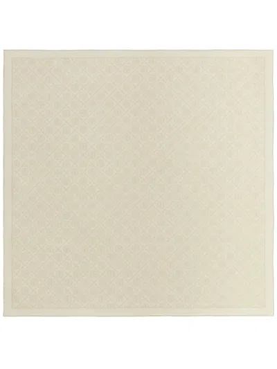 Tory Burch T Monogram Double-sided Silk Square In Neutrals