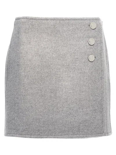 Tory Burch 't Monogram' Skirt In Gray