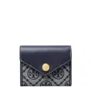 Tory Burch T Monogram Small Envelope Wallet In Black