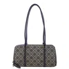 Tory Burch T Monogram Small Marshmallow Satchel In Blue