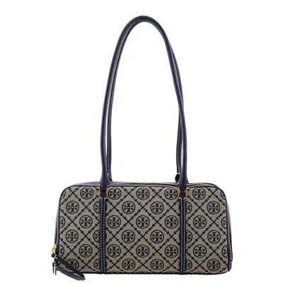Tory Burch T Monogram Small Marshmallow Satchel In Blue