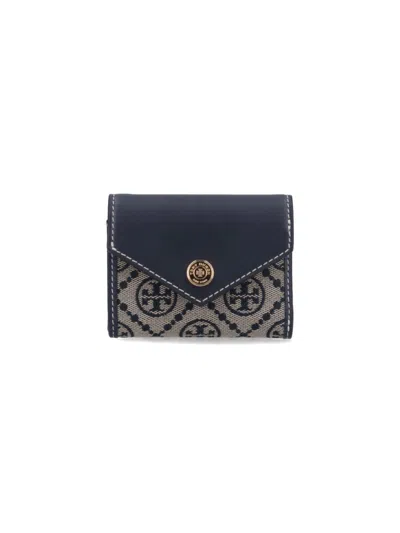 TORY BURCH TORY BURCH T MONOGRAM SMALL TRIFOLD WALLET – BEIGE
