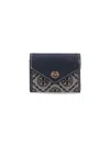 Tory Burch T Monogram Small Trifold Wallet In Blue