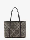 Tory Burch T Monogram Small Zip Jacquard Fabric Shopping Bag In Sand