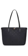 Tory Burch Small Tote Bag T Monogram In Black