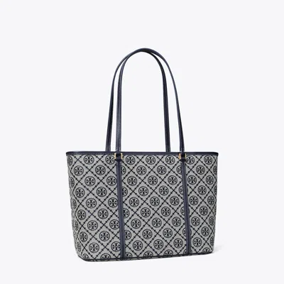 Tory Burch T Monogram Small Zip Tote In Tory Navy