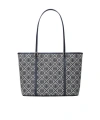 Tory Burch T Monogram Small Zip Tote In Gray