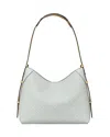 Tory Burch T Monogram Soft Pebble Medium Shoulder Bag In Silver