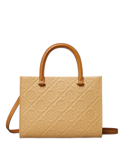 Tory Burch T Monogram Soft Pebble Tote In Brown