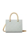 Tory Burch T Monogram Soft Pebble Tote In Silver