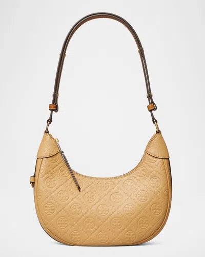 Tory Burch T-monogram Embossed Crescent Shoulder Bag
