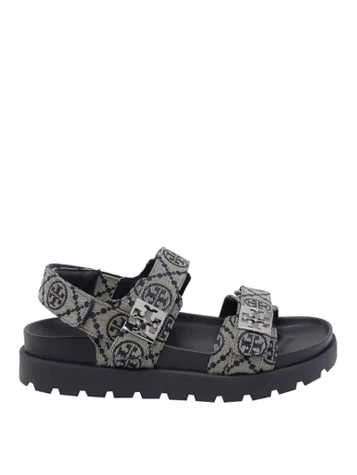 Tory Burch T Monogram Sport Sandals In Blue