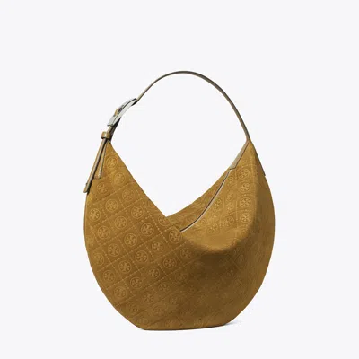 Tory Burch T Monogram Suede Balloon Bag In Brown