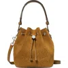 Tory Burch T Monogram Suede Oversized Bucket Bag In Brown
