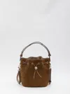 Tory Burch T Monogram Suede Bucket Bag In Brown