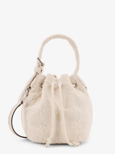 TORY BURCH T MONOGRAM TERRY MINI CANVAS BUCKET BAG