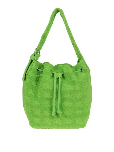 TORY BURCH T MONOGRAM TERRY OVERSIZED BUCKET BAG