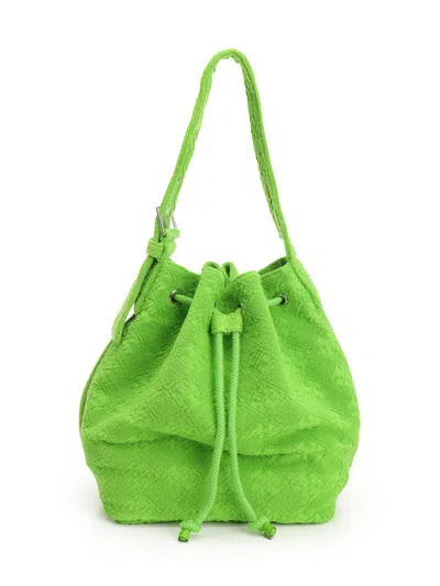 Tory Burch T Monogram Terry Oversized Bucket Bag Handbags Green