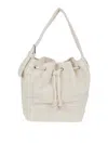 Tory Burch T Monogram Terry Oversized Bucket Bag In White