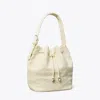 Tory Burch T Monogram Terry Oversized Bucket Bag In White